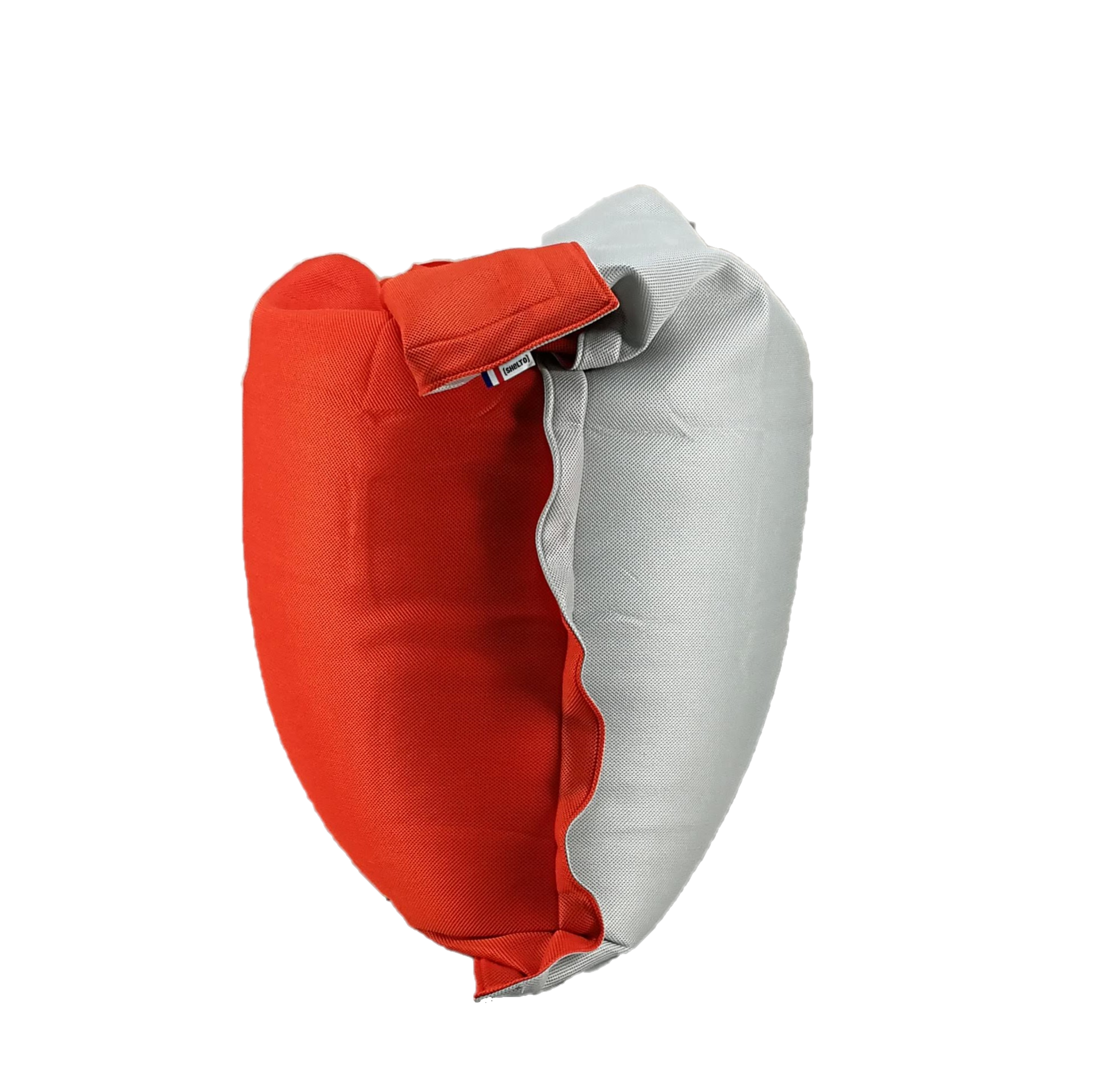 POUF MESH BICOLOR GRIS CLOUD/ORANGE 125 X 175 cm