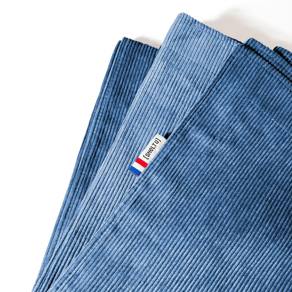 HOUSSE SCENO HILL BLEU (VELOURS COTELE) 125 X 175 cm