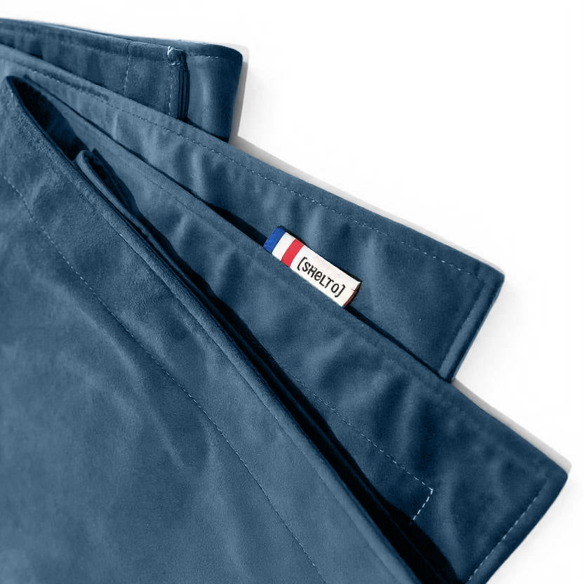 POUF SCENO VELOURS 33 BLEU 125 X 175