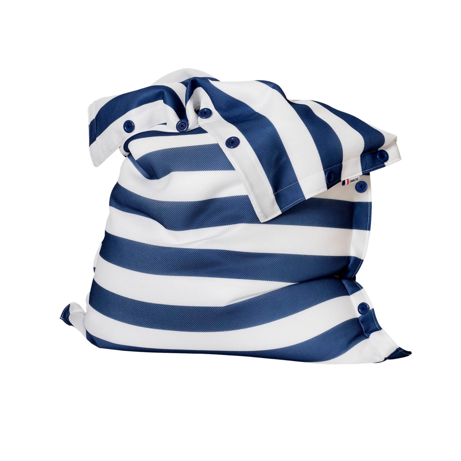 HOUSSE MESH RAYURES BLANC/BLEU 125 X 175 cm