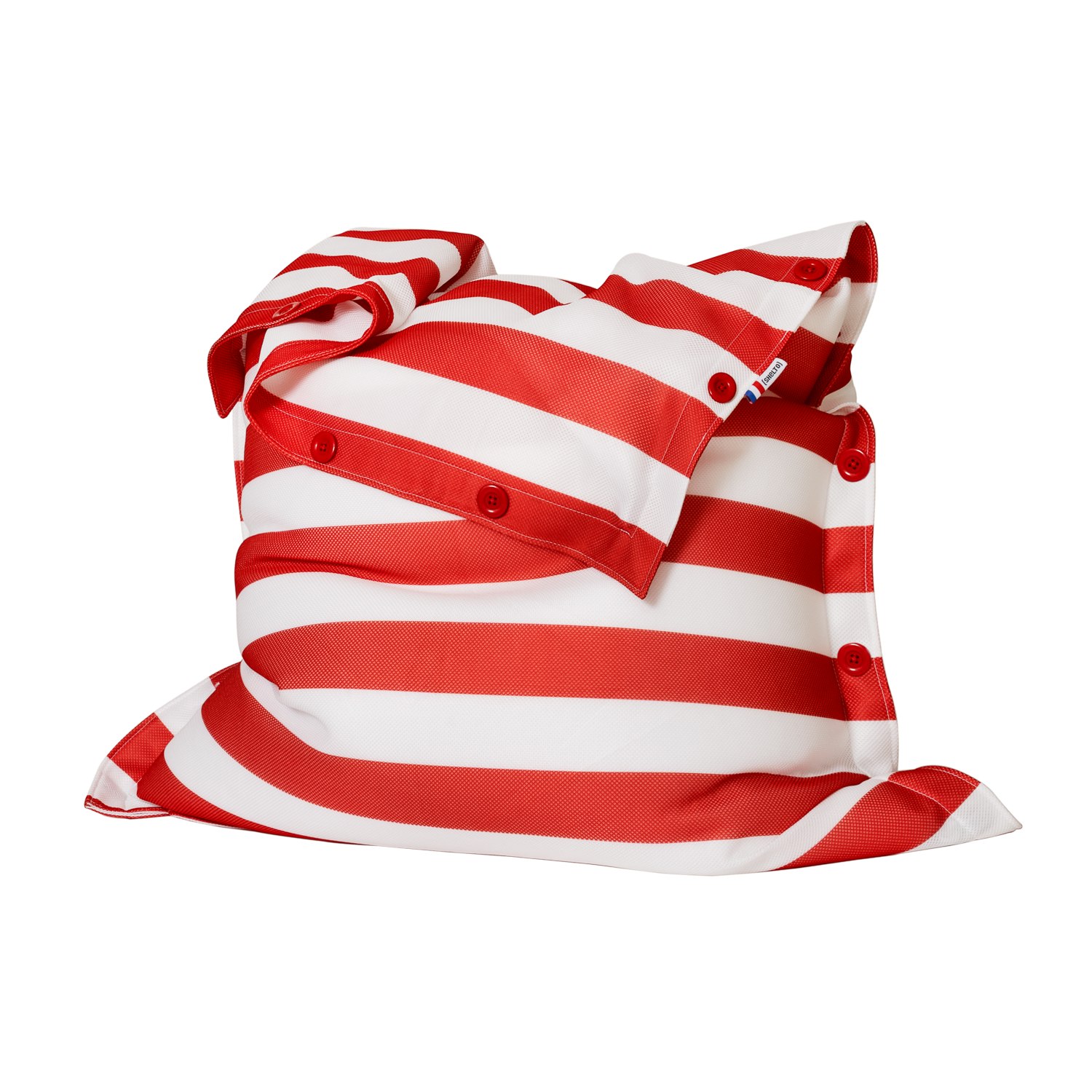 POUF MESH RAYURES BLANC/ROUGE 125 X 175 cm