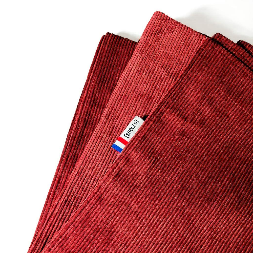 HOUSSE SCENO HILL ROUGE (VELOURS COTELE) 125 X 175 cm