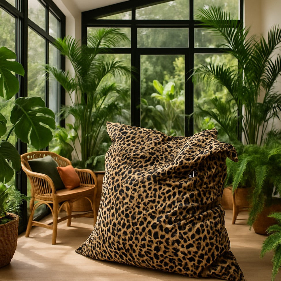 Pouf géant Mesh Leopard 125x175 cm